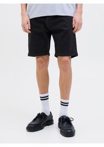 Jack & Jones JACK & JONES Herren Shorts "JJIRICK JJORIGINAL SHORTS SQ 330", schwarz, modisch, Gr. L, Abriebeffekte, Denim/Jeans, Obermaterial: 76% Baumwolle, 22%