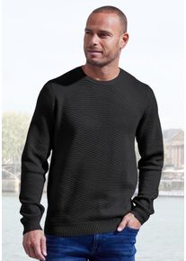 John Devin Herren Strickpullover, schwarz, casual, Gr. S, unifarben, Feinstrick, Obermaterial: 50% Baumwolle, 50% Polyacryl, Pullover, Pullover aus