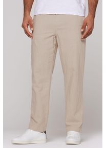 CMPD Herren Leinenhose, beige, casual, Gr. S, bestickt, Material: 53% Leinen, 47% Baumwolle, Hosen, mit Elastikbund und Kordel