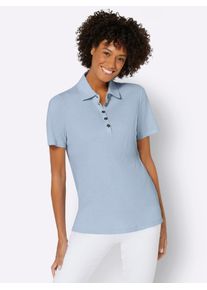 Casual Looks Damen Poloshirt "Poloshirt", blau, Gr. 40, unifarben, 95% Viskose, 5% Elasthan, Shirts