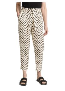 Tom Tailor Damen Stoffhosenatural zig zag, casual, Gr. 42, bedruckt, Obermaterial: 100% Viskose. Futter: 100% Viskose, Hosen, Sommerhose mit