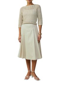 Damen A-Linien-Rock, beige, casual, Gr. 48, s.Oliver BLACK LABEL, unifarben, Popeline, Obermaterial: 71% Baumwolle, 25% Polyamid, 4% Elasthan.