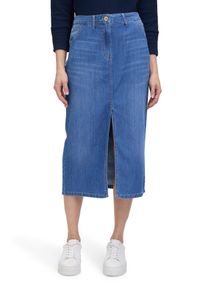 Betty Barclay Damen Midirock "Betty Barclay Jeansrock mit Waschung", blau, casual, Gr. 42, Obermaterial: 50% Baumwolle, 40% Lyocell, 10% Modal.,
