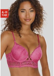 Lascana Damen Push-up-BH "Alicia", Gr. 85, pink, Microtouch, Obermaterial: 90% Polyamid, 10% Elasthan, feminin, BHs, in Bustier Form, sexy Dessous