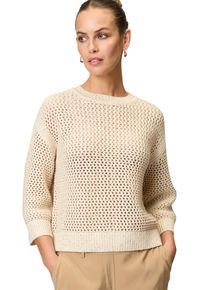 Zero Damen Strickpullover "Zero Grobstrickpullover mit Glitzer"creamgold, casual, Gr. 42, Strick, Obermaterial: 38% Polyester, 37% Baumwolle, 25%