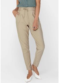Only Damen Jogger Pants "ONLPOPTRASH EASY RUSH STRIPE PNT NOOS", braun, casual, Gr. XS, gestreift, Milano Rib, Obermaterial: 63% Viskose, 32% Nylon,
