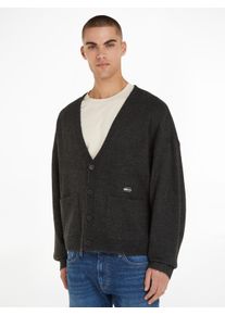 Tommy Jeans Herren Strickjacke "TJM BXY TONAL CARDIGAN", schwarz, casual, Gr. XL, Strick, Obermaterial: 77% Polyacryl, 19% Polyester, 4% Elasthan,