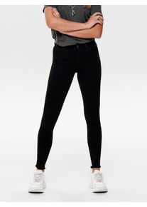 Only Damen Ankle-Jeans "ONLBLUSH MID SK AK RW DNM REA2343 NOOS", schwarz, casual, Gr. S, unifarben, Denim/Jeans, Obermaterial: 92% Baumwolle, 6%