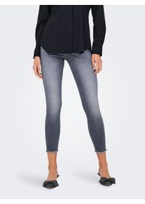 Only Damen Skinny-fit-Jeans "ONLBLUSH MID SKIN ANK RW DNM TAI270 NOOS", blau, modisch, Gr. S, unifarben, Denim/Jeans, Obermaterial: 92% Baumwolle, 6%