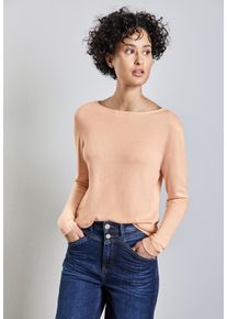 Street One Damen Strickpullover, orange, casual, Gr. 44, unifarben, Stoff, 60% Viskose, 40% Baumwolle, Pullover, mit U-Boot-Ausschnitt