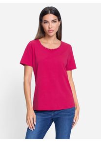 Heine Damen T-Shirt "T-Shirt", pink, Gr. 38, unifarben, 95% Baumwolle, 5% Elasthan, Shirts