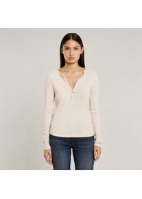 G-Star Raw G-STAR Damen Langarmshirt "Deep v slim"linen gd, casual, Gr. M, unifarben, Single Jersey, Obermaterial: 100% Baumwolle, Shirts, mit Knopfverschluss