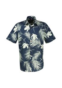 Lerros Herren Kurzarmhemd "Lerros Herrenhemd in Übergrößen, Hawaiian-Style", blau, Gr. XXXL, 100% Baumwolle, Hemden