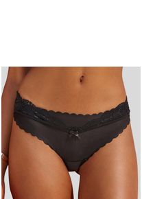 Lascana Damen Bikinislip, Gr. 32, schwarz, Microtouch, Obermaterial: 88% Polyamid, 12% Elasthan, Unterhosen, mit extra flachen Kanten und feiner