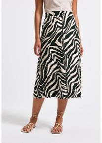 Street One Damen Maxirockpine grove grün, casual, Gr. 42, animal-print, Stoff, 100% Viskose, Röcke, Middle Waist