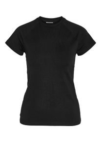 Noisy may Damen Kurzarmshirt "NMKATINKA S/S RAGLAN TOP FWD JRS NOOS", schwarz, modisch, Gr. L, unifarben, Jersey, Obermaterial: 95% Baumwolle, 5%