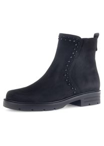 Gabor Damen Stiefelette, Gr. 38,5, schwarz, Nubukleder, unifarben, klassisch, Schuhe, Blockabsatz, Komfortschuh, Boots mit glänzenden Nieten