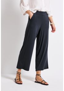 Street One Damen Stoffhose "Style EMEE"deepwater blau, casual, Gr. 36, unifarben, Web, Obermaterial: 95% Viskose, 5% Elasthan, Hosen, Sommerhose