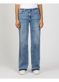 Gang Damen Weite Jeans "94AMELIE WIDE FIT"waist fringe denim, casual, Gr. 29, Denim/Jeans, Obermaterial: 97% Baumwolle, 2% Elastomultiester, 1%