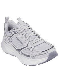 Skechers Damen Sneaker "EDGERIDE-SILVER ECLIPSE", Gr. 35, grau, Lederimitat, Mesh, sportlich, Schuhe, Retro Sneaker, Schnürschuh mit Metallic-Besätzen