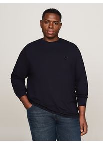 Tommy Hilfiger Big & Tall Herren Langarmshirt "BT-STRETCH SLIM FIT LS TEE-B", blau, casual, Gr. XXL, TOMMY HILFIGER BIG & TALL, Single Jersey, Obermaterial: 96% Baumwolle, 4%