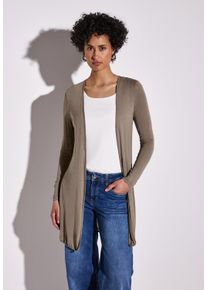 Street One Damen Cardigan, braun, casual, Gr. 34, unifarben, Stoff, 91% Viskose, 9% Elasthan, Strickjacken, aus softem Materialmix