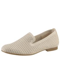 Gabor Damen Slipper, Gr. 40, beige, Textil, Ziegenveloursleder, feminin, Schuhe, Blockabsatz, Loafer, Bequemschuh mit funkelnden Strass-Steinen