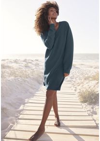 s.Oliver Damen Sweatkleid, Gr. 32, blau, Rippware, Obermaterial: 100% Baumwolle, unifarben, Basic, Kleider, Langarmkleid aus Ripp-Qualität mit