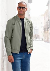 John Devin Herren Bomberjacke "/ Blouson mit Rippkragen", grün, casual, Gr. S, unifarben, Web, Obermaterial: 100% Polyester. Futter: 100% Polyester,