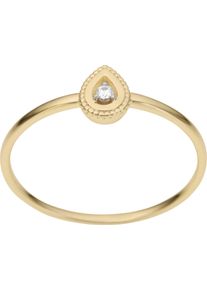 Firetti Damen Fingerring "Schmuck Geschenk Gold 333 Damenring Goldring Tropfenform bicolor", 18, 0,02 ct P2 = erkennbare Einschlüsse, Gelbgold