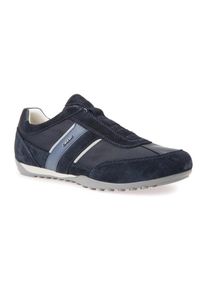 Geox Herren Sneaker "U WELLS A", Gr. 42, blau, Veloursleder, Textil, sportlich, Schuhe, Freizeitschuh, Schnürschuh mit Logoverzierung