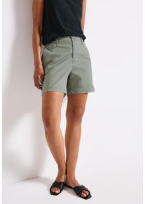 Street One Damen Chinoshortsdusty milky grün, casual, Gr. 44, unifarben, Twill, Obermaterial: 97% Baumwolle, 3% Elasthan, Hosen, Sommerhose mit