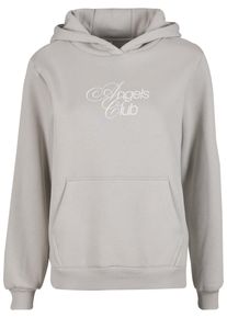 MISS TEE Damen Kapuzenpullover "Miss Tee Angels Club Ladies Fluffy Hoody", grau, casual, Gr. XS, mehrfarbig, 70% Baumwolle, 30% Polyester, Pullover