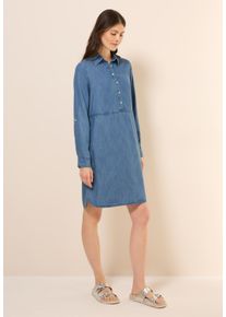Cecil Damen Midikleid, blau, casual, Gr. XXL, unifarben, Stoff, 100% Lyocell, Kleider, mit seitlichen Einschubtaschen