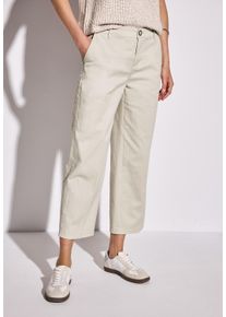 Street One Damen Chinohosemoonstone sand, casual, Gr. 44, unifarben, Web, 97% Baumwolle, 3% Elasthan, Hosen