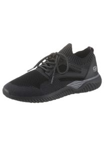 Herren Sneaker, Dockers by Gerli, Gr. 45, schwarz, Textil, Synthetik, unifarben, sportlich, Schuhe, Schnürschuh, Slip-On Sneaker mit verstärktem