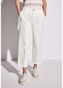 Street One Damen Chinohose, weiß, casual, Gr. 46, unifarben, Web, Obermaterial: 97% Baumwolle, 3% Elasthan, Hosen, mit elastischem Bund hinten