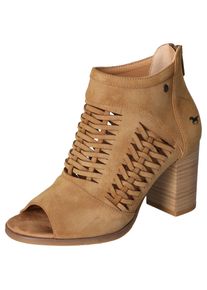 Mustang Shoes Damen Sandalette, Gr. 41, braun, Lederimitat, feminin, Schuhe, Sommerschuh, Sandale, mit praktischem Fersenreißverschluss