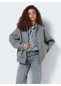 Noisy may Damen Blusenjacke "NMHALSTON L/S BOMBER JACKET WVN NOOS", grau, modisch, Gr. XS, meliert, Web, Obermaterial: 100% Polyester, Jacken
