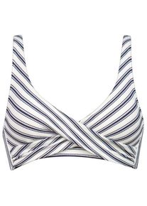 Bikini Top watercult Seaside Splash Cross-Over Bikini Top Damen (Gr 44 - Cup: D |grau/weiß)