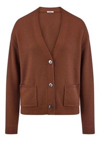 Peter Hahn - Strickjacke, braun, Gr. 36 / S - Schurwolle