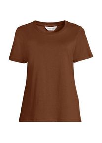 LANDS' END Supima T-Shirt mit Rundhalsausschnitt, Damen,  Orange, Baumwolle, by Lands' End