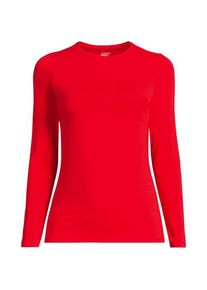 LANDS' END Shirt aus Baumwolle/Modal-Mix mit Rundausschnitt, Damen,  Rot, Elasthan/Baumwolle Modal, by Lands' End