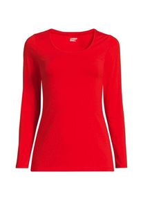 LANDS' END Baumwolle/Modal-Shirt mit Ballett-Ausschnitt, Damen,  Rot, Baumwolle Modal, by Lands' End