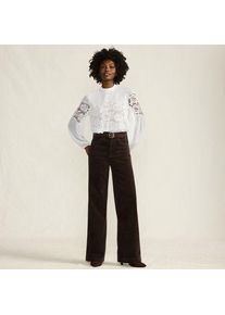LANDS' END Breitcord-Hose High Waist mit weitem Bein f&uuml;r Damen in Petite-Gr&ouml;&szlig;e, Damen, size: petite, Braun, Baumwoll-Mischung, by Lands' End