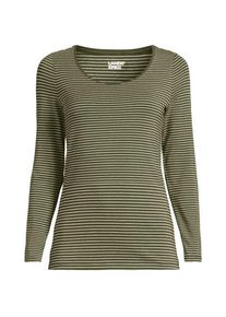 LANDS' END Baumwolle/Modal-Shirt mit Ballett-Ausschnitt, Damen,  Gr&uuml;n, Baumwolle Modal, by Lands' End