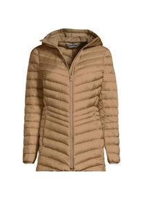 LANDS' END Daunenjacke WANDERWEIGHT Verstaubar Ultraleicht mit Kapuze, Damen,  Beige, Nylon/Daunen, by Lands' End