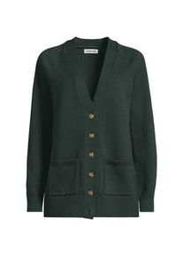 LANDS' END Relaxter V-Cardigan DRIFTER, Damen,  Gr&uuml;n, Baumwolle, by Lands' End