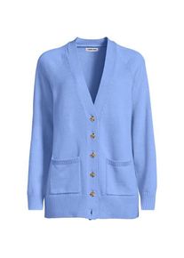 LANDS' END Relaxter V-Cardigan DRIFTER, Damen,  Blau, Baumwolle, by Lands' End