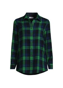 LANDS' END Boyfriend-Bluse aus Flanell, Damen,  Gr&uuml;n, Baumwolle, by Lands' End